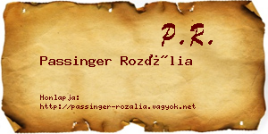 Passinger Rozália névjegykártya